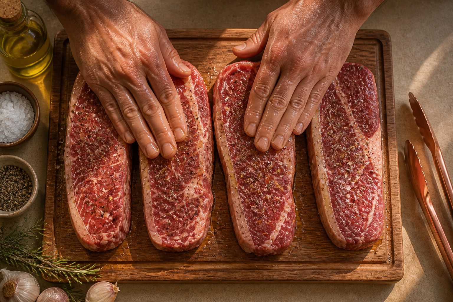 Sazonar los bifes para preparar Aprende a preparar Bife De Chorizo: receta tradicional de Argentina