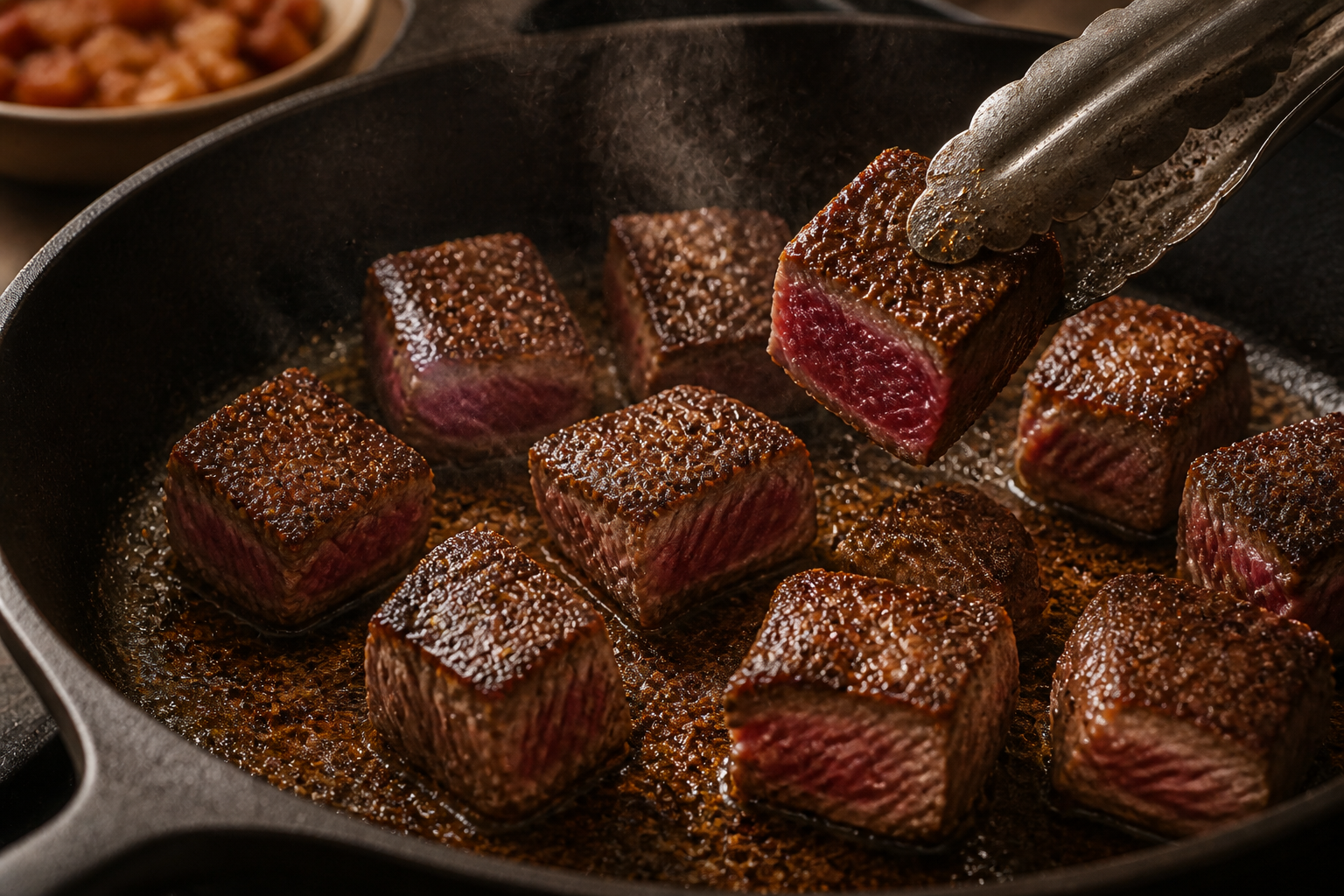 Sellar la carne para preparar Aprende a preparar Boeuf Bourguignon: receta tradicional de Francia