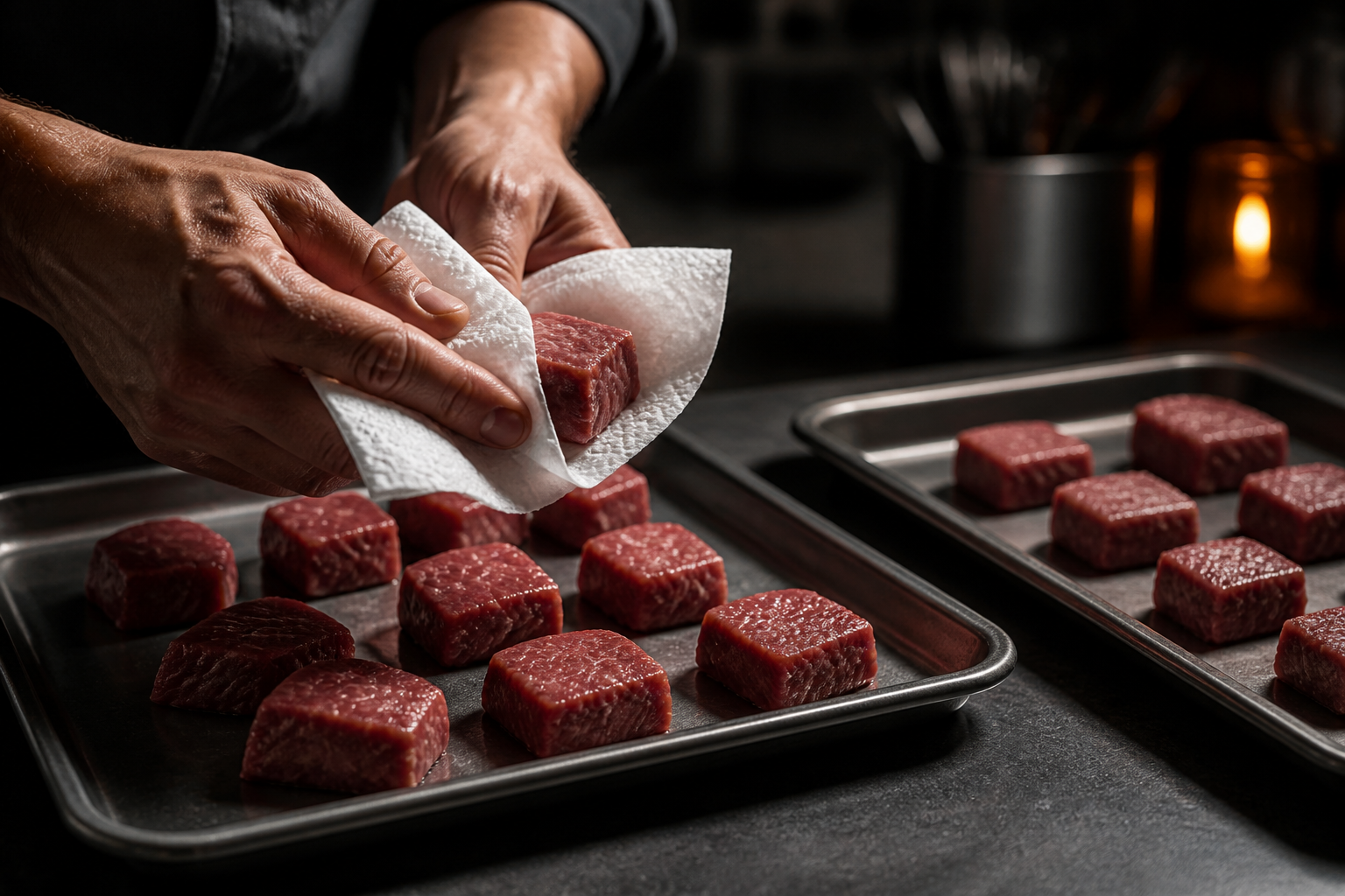 Secar la carne para preparar Aprende a preparar Boeuf Bourguignon: receta tradicional de Francia
