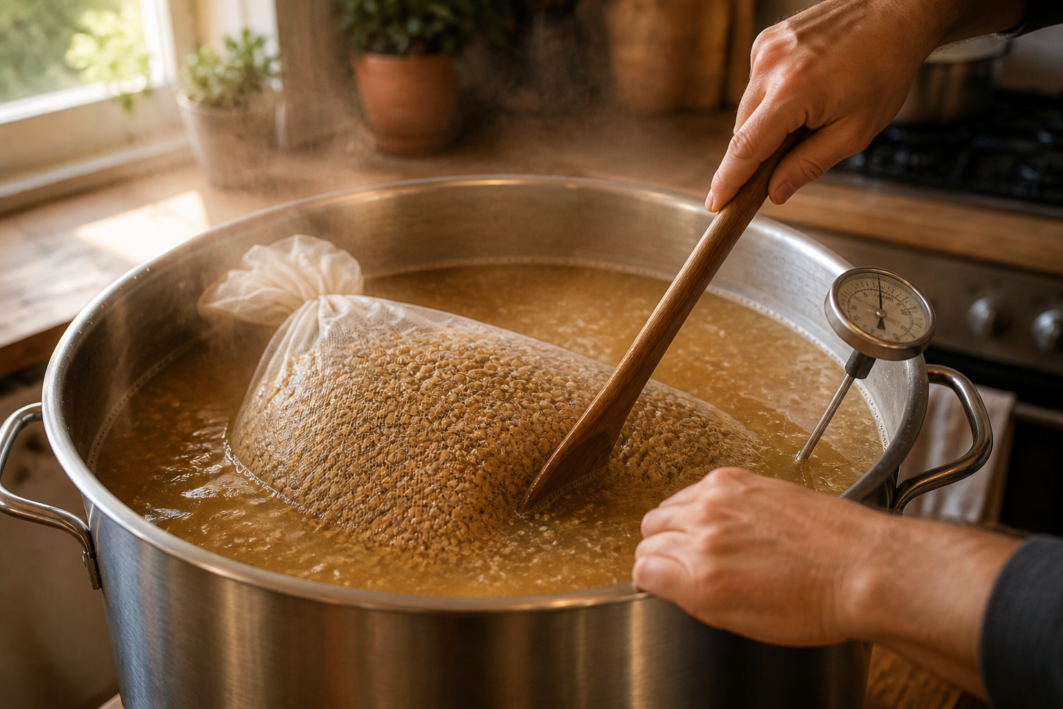 Macerar los granos para preparar Aprende a preparar Brasseries Kronenbourg S.A.S.: receta tradicional de Francia