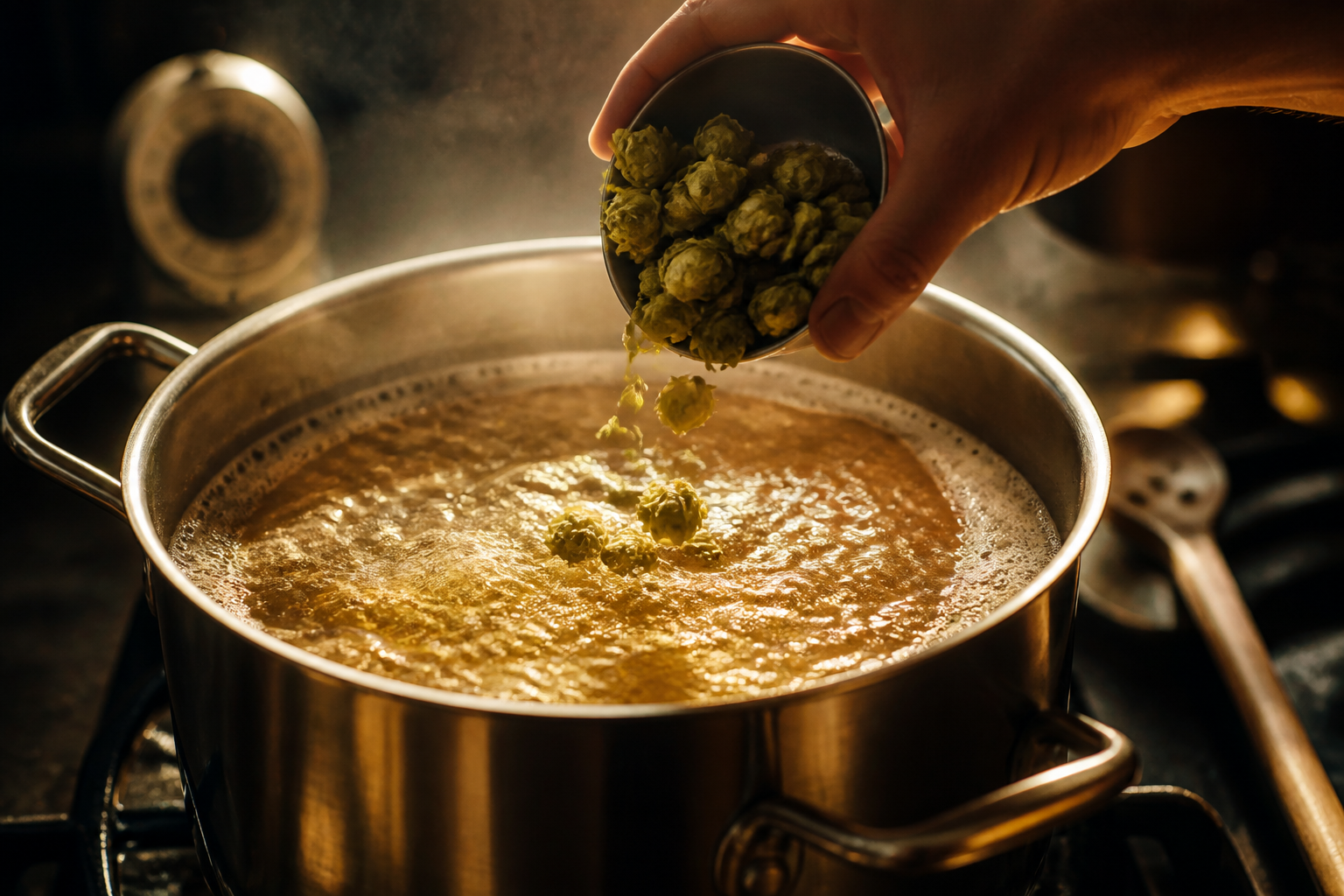 Hervir el mosto para preparar Aprende a preparar Brasseries Kronenbourg S.A.S.: receta tradicional de Francia