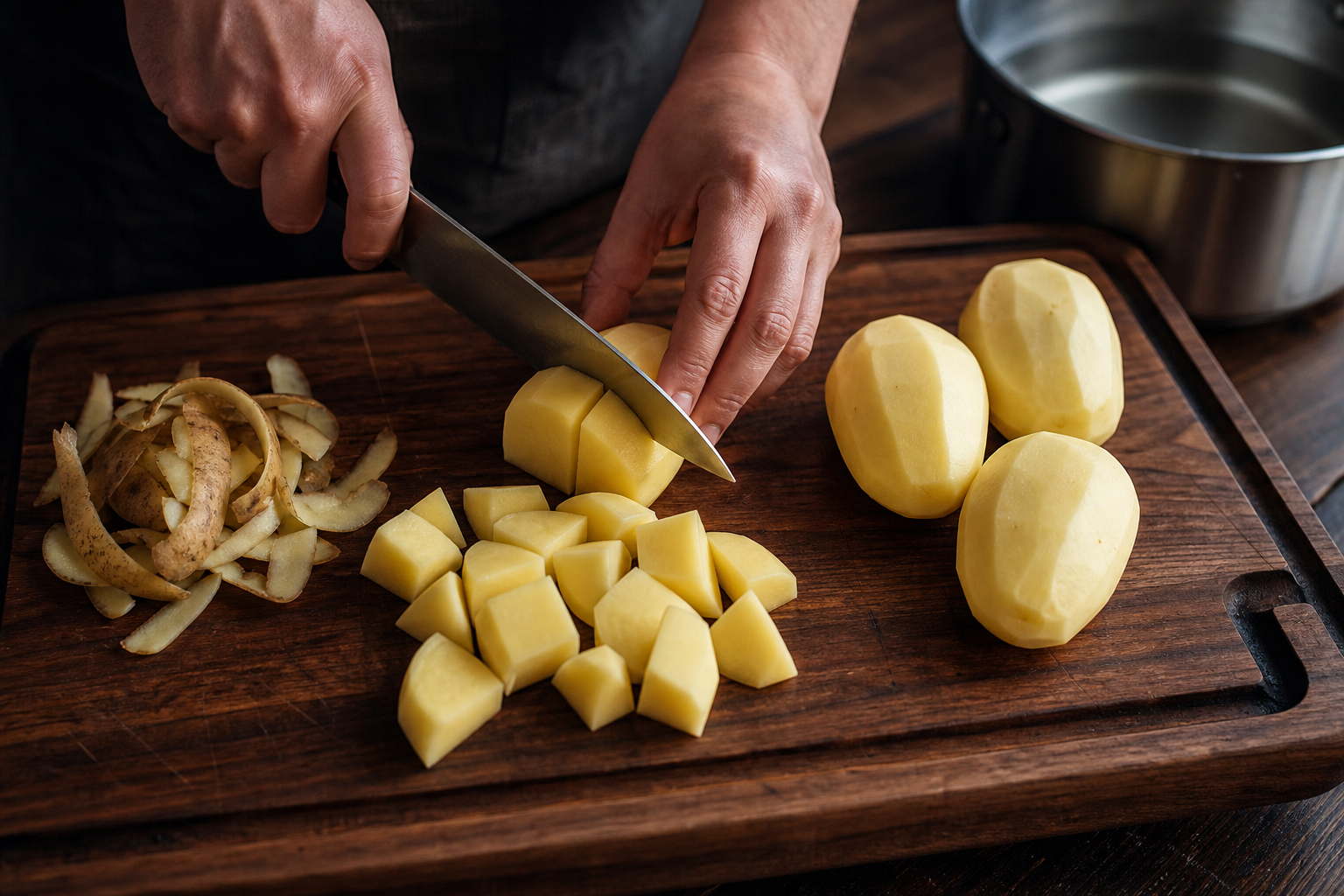 Preparar las papas para preparar Traditional German Eisbein