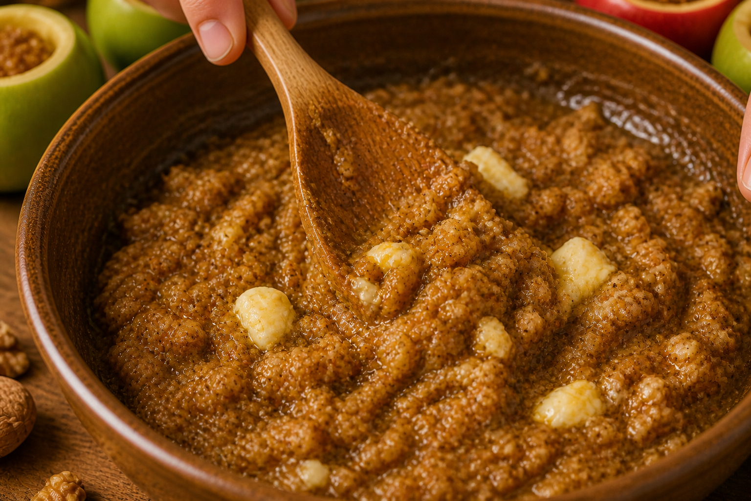 Incorporar la mantequilla para preparar Aprende a preparar Lagar: receta tradicional de España