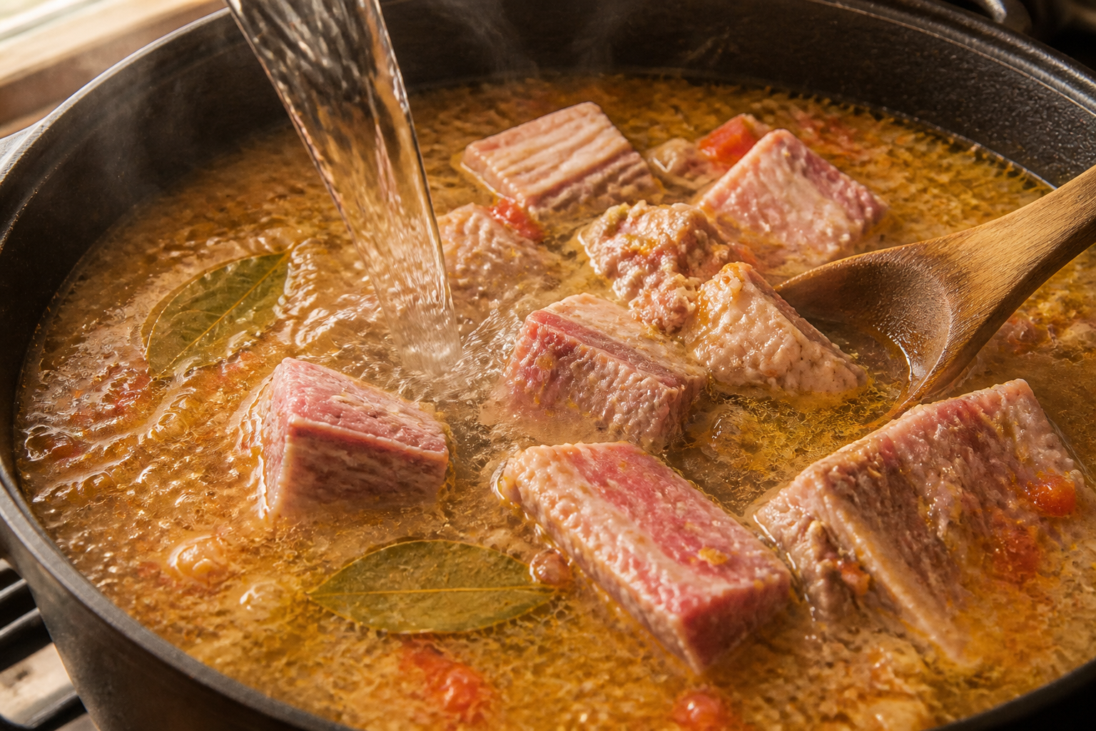 Incorporar res y cerdo para preparar Aprende a preparar Sancocho Colombiano: receta tradicional de Colombia