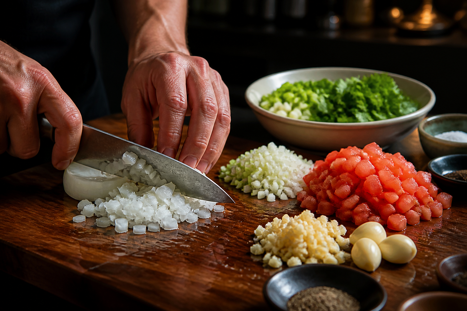 Picar las verduras para preparar Aprende a preparar Sancocho Colombiano: receta tradicional de Colombia