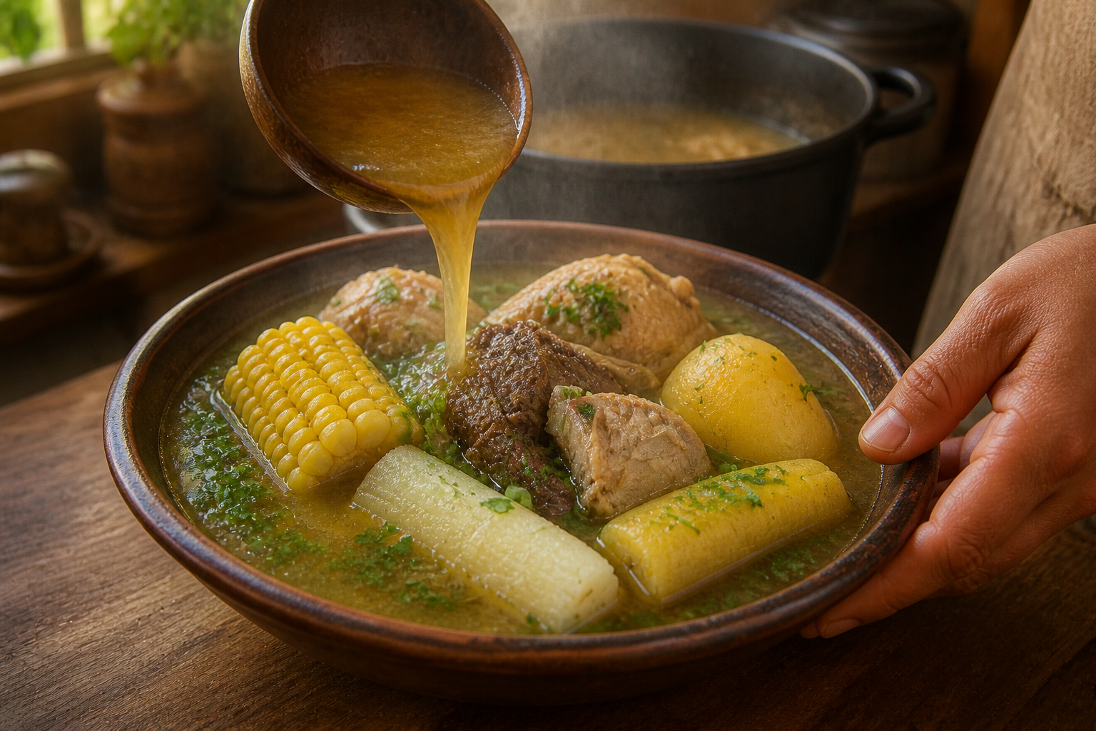 Servir el sancocho para preparar Aprende a preparar Sancocho Colombiano: receta tradicional de Colombia