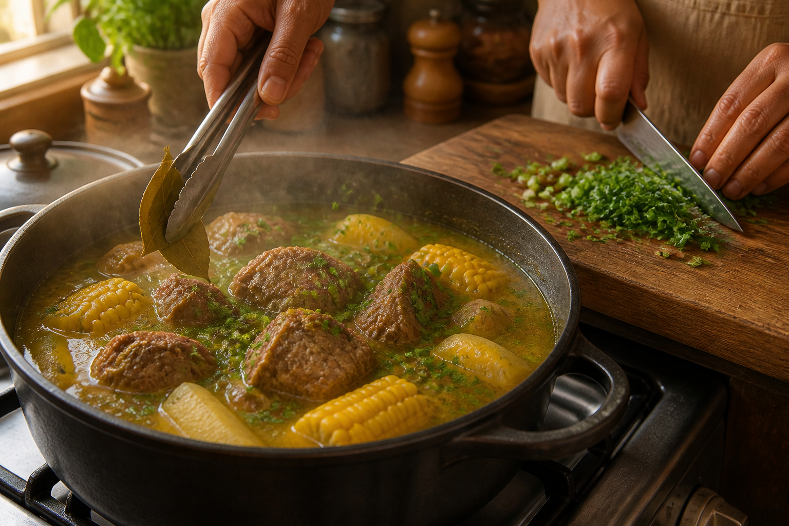 Reposar y aromatizar para preparar Aprende a preparar Sancocho Colombiano: receta tradicional de Colombia