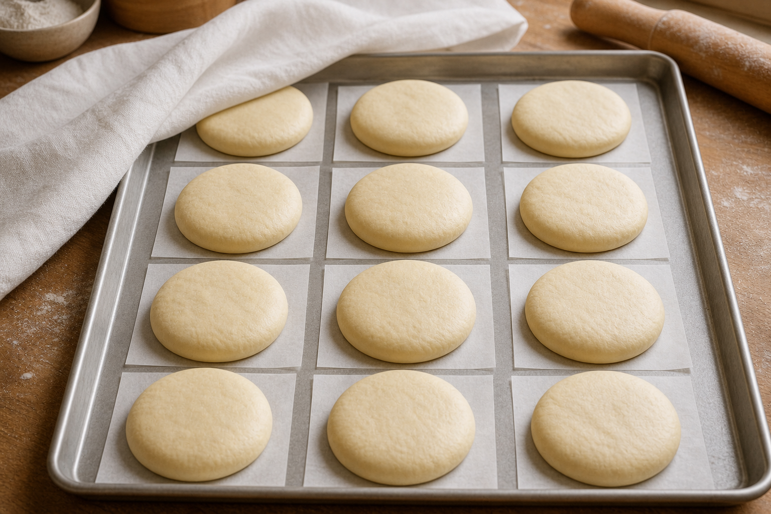 Fermentar los discos para preparar Authentic German Berliner Doughnuts