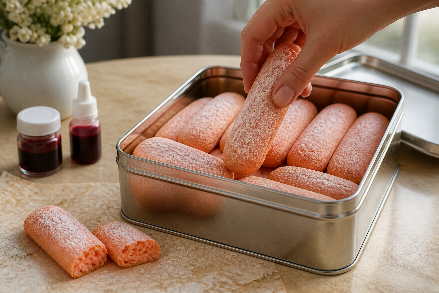 Guardar y servir para preparar Bizcocho rosa de Reims: la auténtica receta de Francia
