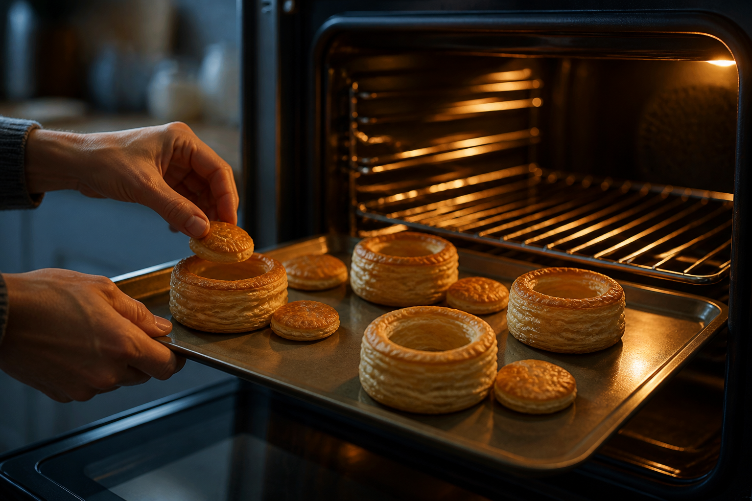 Calentar los volovanes para preparar Bouchée à la reine: la auténtica receta de Francia
