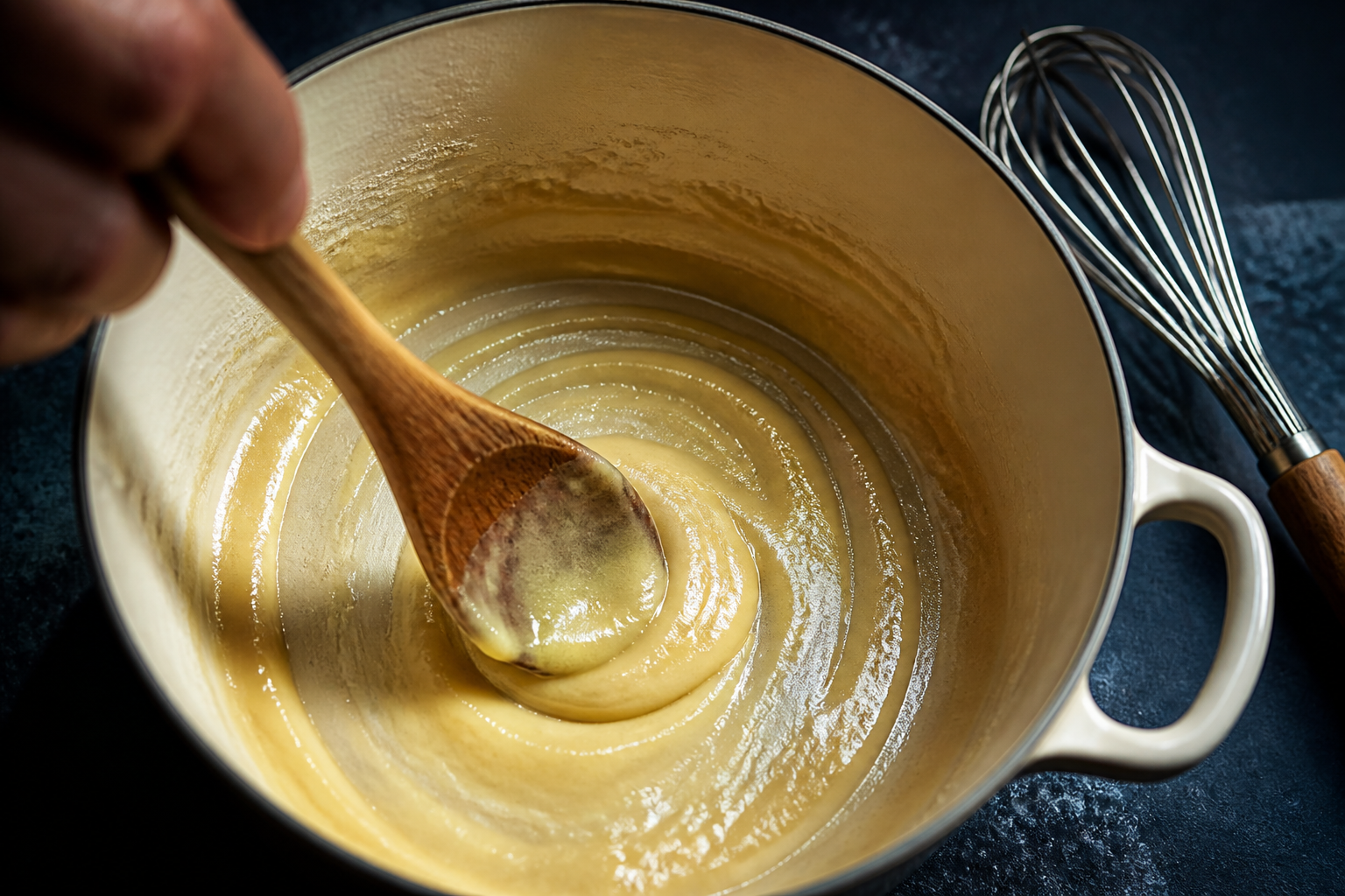 Preparar el roux para preparar Bouchée à la reine: la auténtica receta de Francia