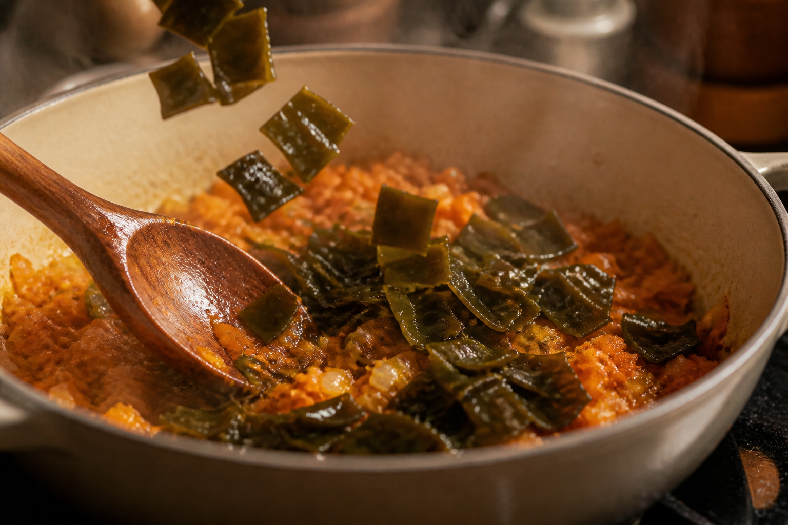 Integrar el cochayuyo para preparar Charquicán de Cochayuyo Chileno