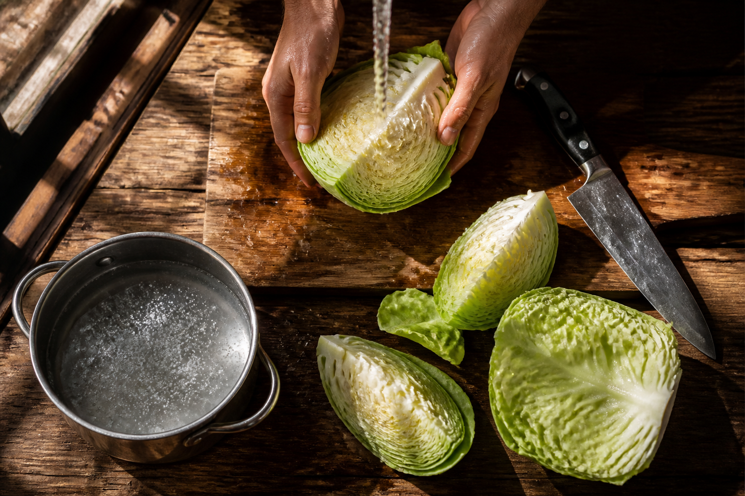 Cocer el repollo para preparar Cocido Madrileno: la auténtica receta de España