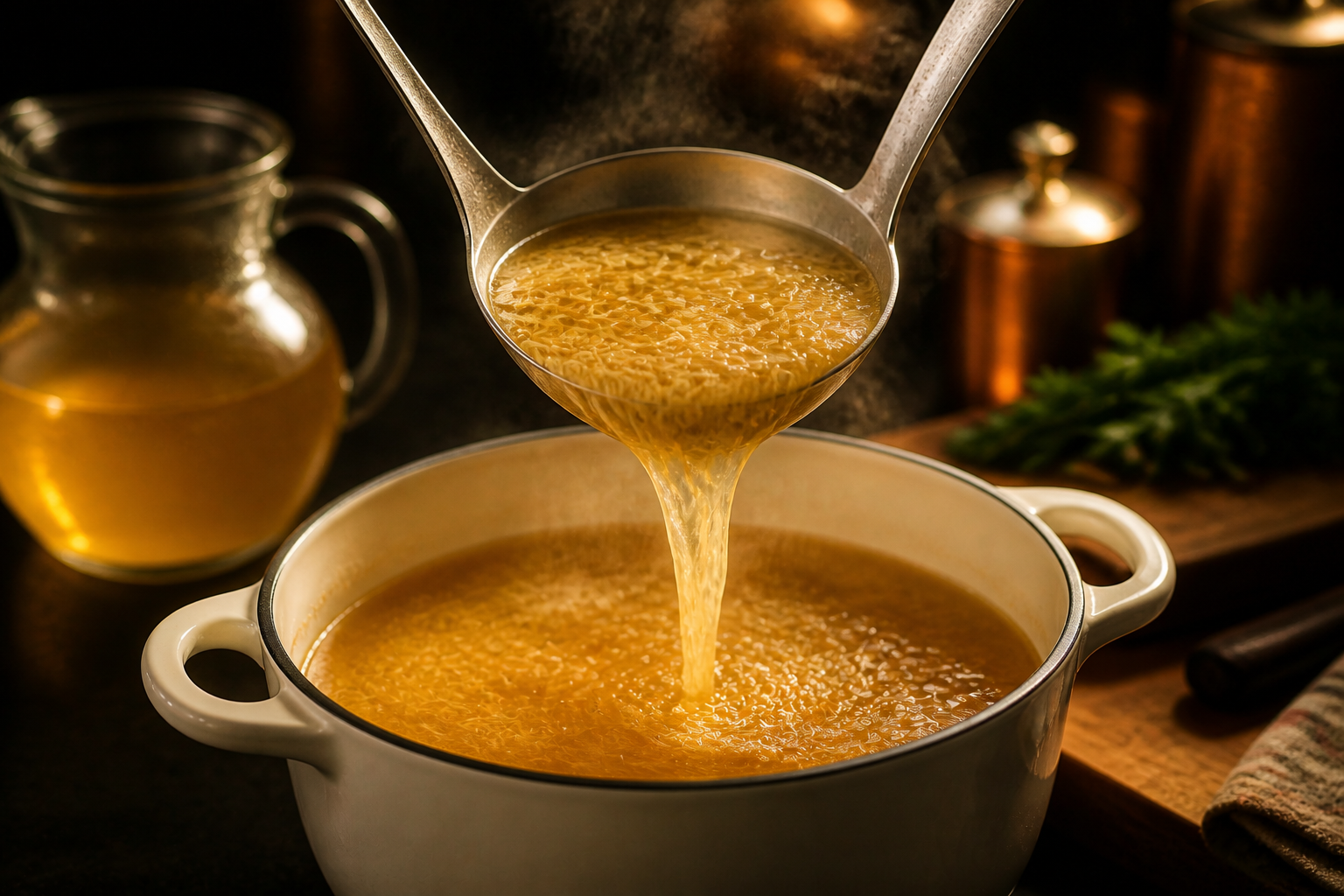 Ajustar la sopa para preparar Cocido Madrileno: la auténtica receta de España