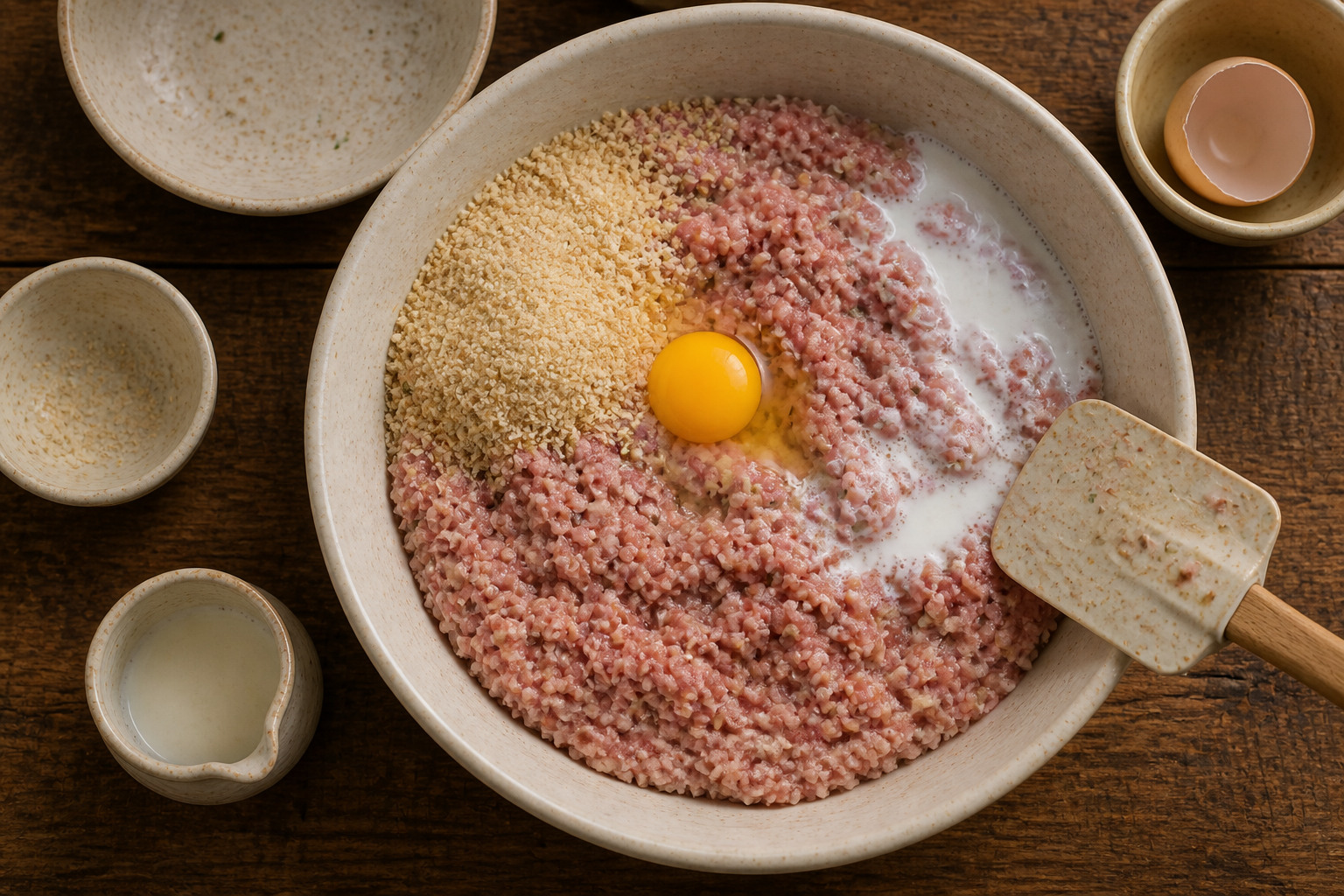 Mezclar el relleno para preparar Cómo hacer Atadillo, una receta tradicional de Francia