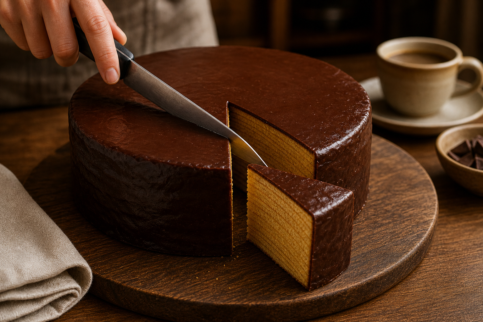 Cortar y servir para preparar How to Make Baumkuchen: Traditional German Layer Cake