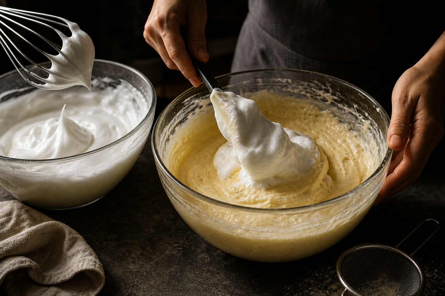 Montar las claras para preparar How to Make Baumkuchen: Traditional German Layer Cake