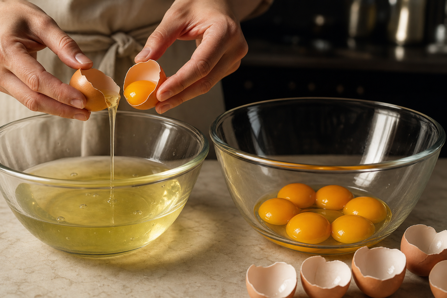 Separar los huevos para preparar How to Make Baumkuchen: Traditional German Layer Cake