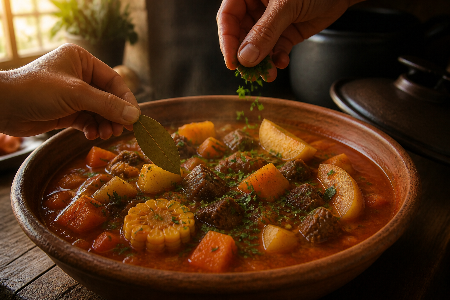 Reposar y terminar para preparar Cómo hacer Carbonada Criolla Argentina, una receta tradicional de Argentina