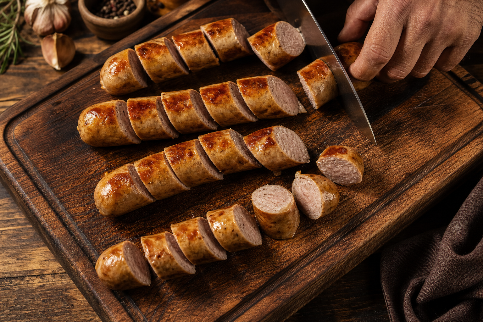 Reposar y cortar para preparar How to Make Currywurst
