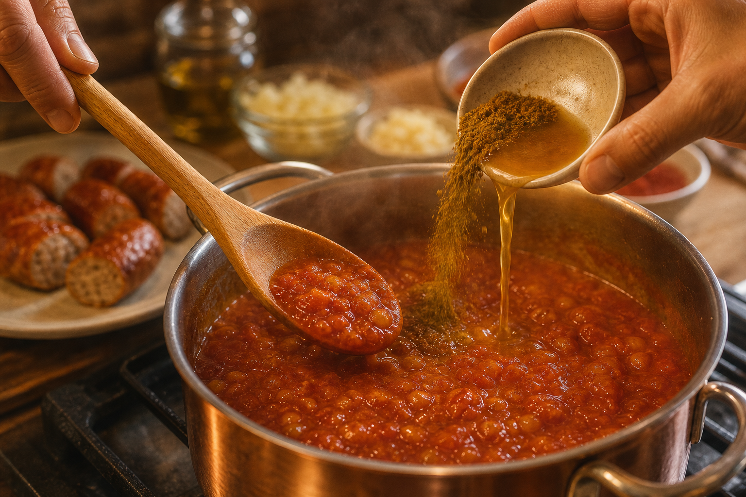 Ajustar el sabor para preparar How to Make Currywurst