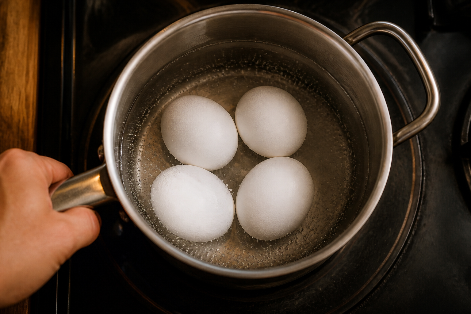 Cocer los huevos para preparar Cómo hacer Moje, una receta tradicional de España