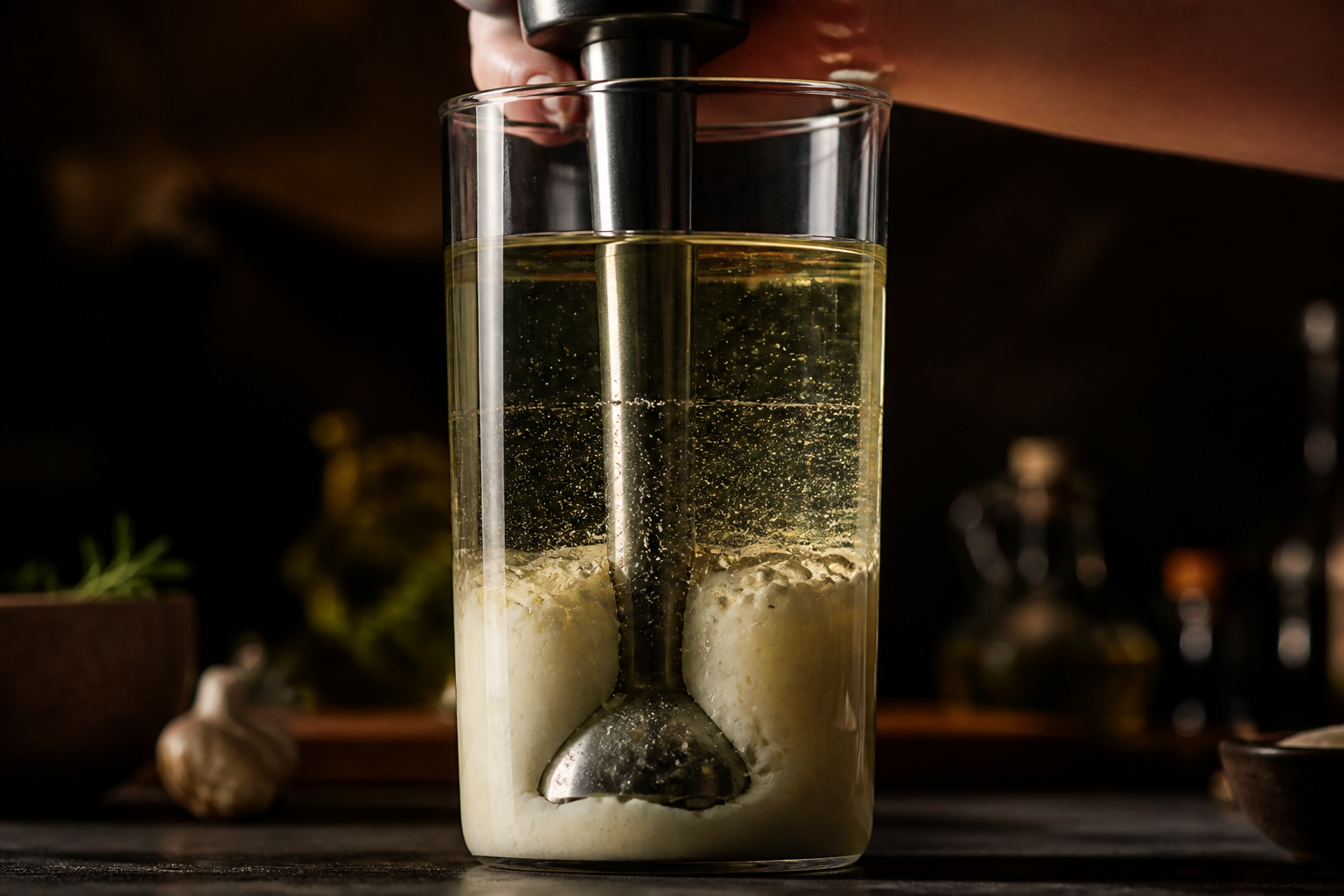 Emulsionar el alioli para preparar Cómo hacer Rossejat, una receta tradicional de España