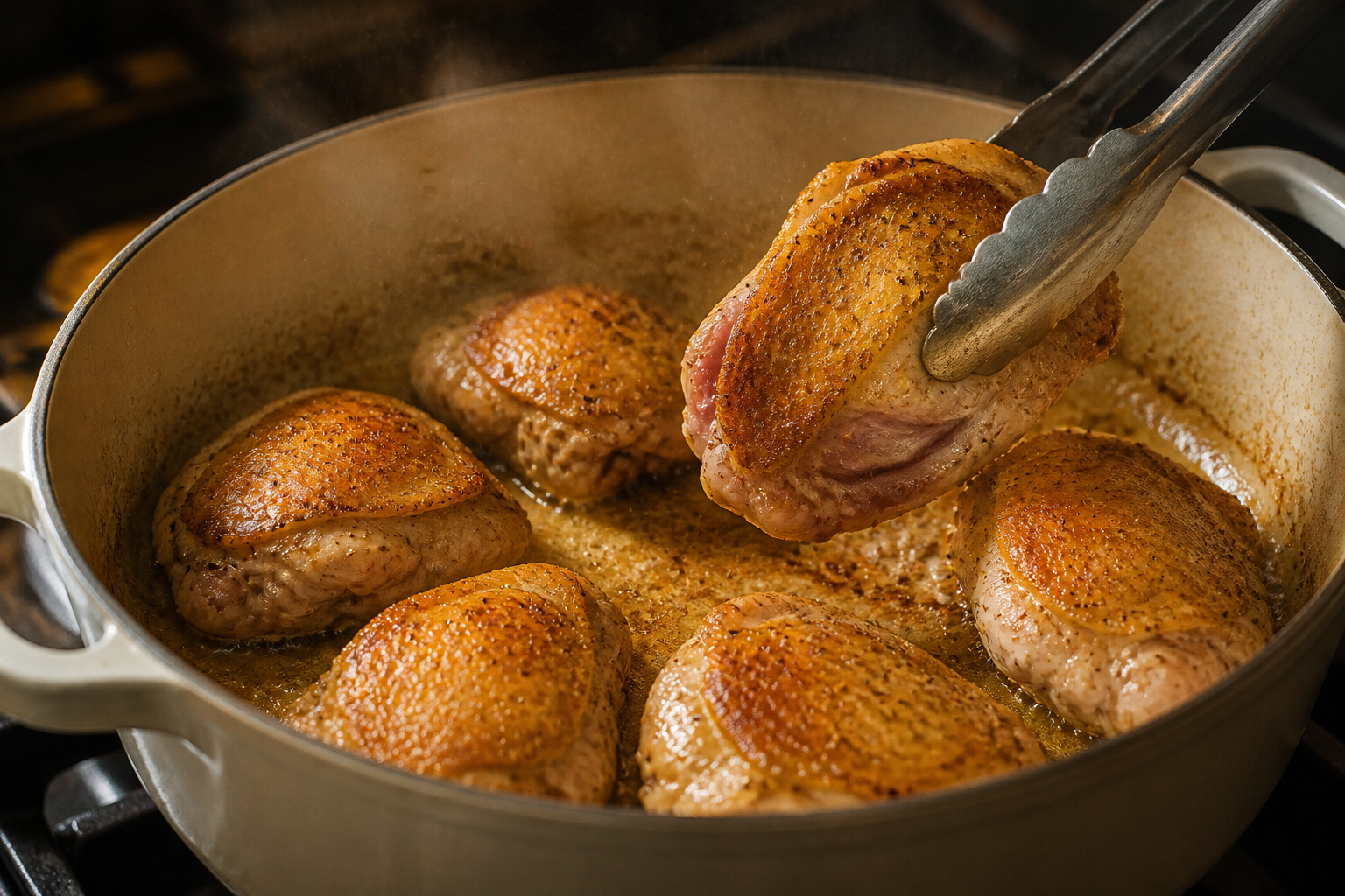 Dorar el pollo para preparar Descubre cómo preparar Arroz con Pollo Peruano, receta típica de Perú