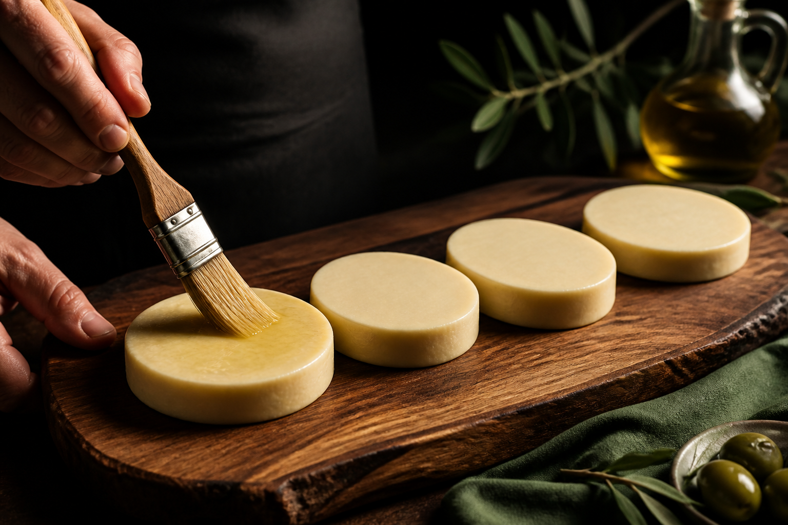 Untar con aceite para preparar Descubre cómo preparar Provoleta Argentina a la Parrilla, receta típica de Argentina