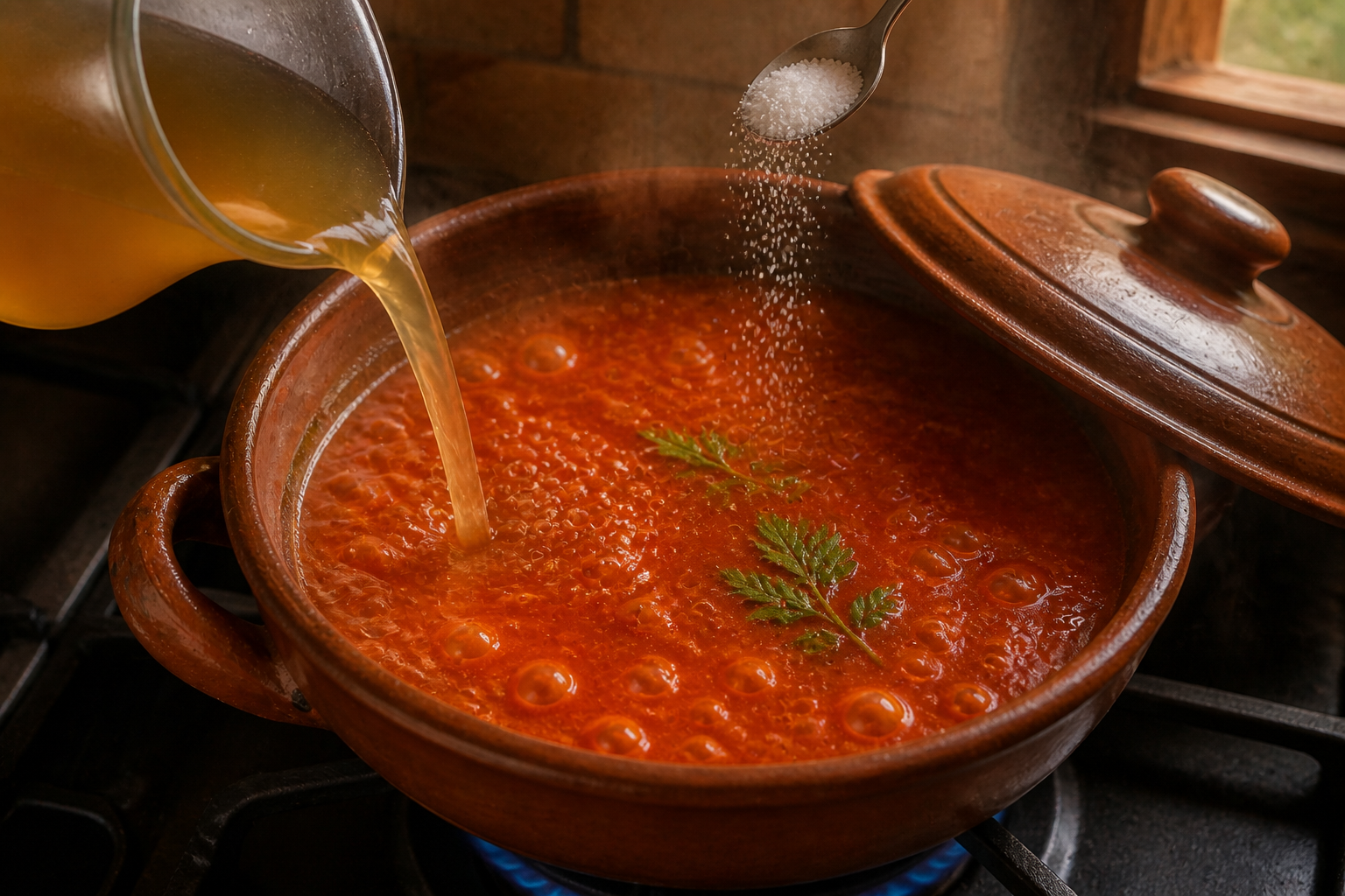 Cocer el caldo para preparar Descubre cómo preparar Sopa de Tortilla Mexicana, receta típica de México