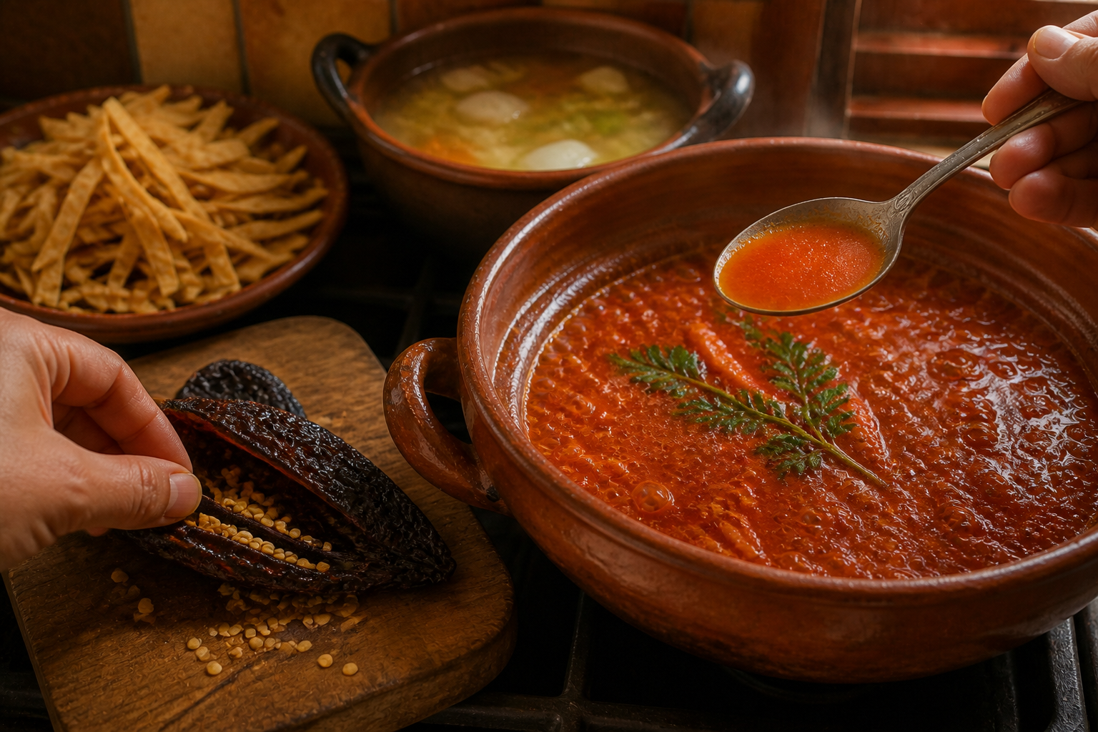 Ajustar el sazón para preparar Descubre cómo preparar Sopa de Tortilla Mexicana, receta típica de México