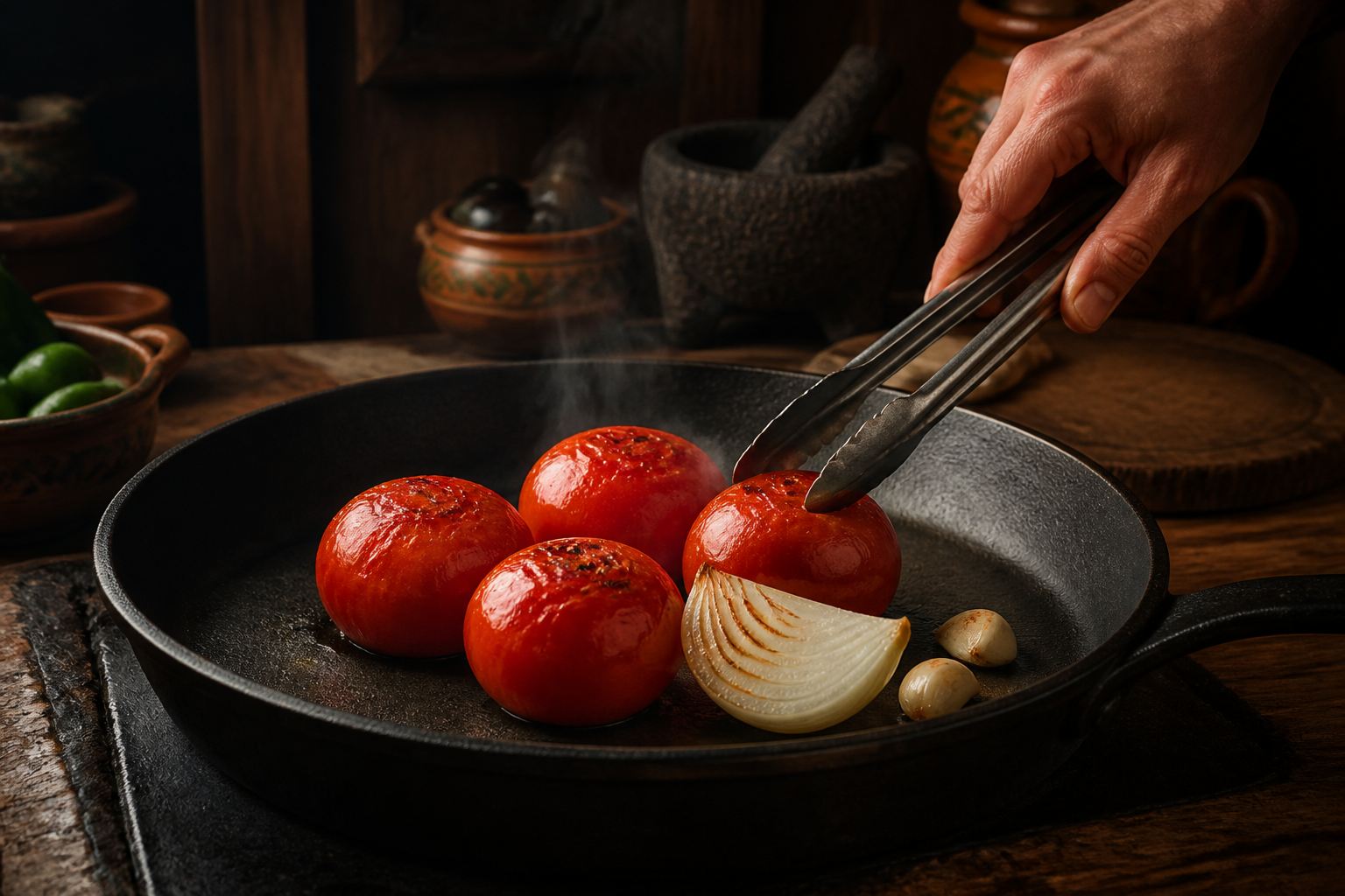 Tatemar las verduras para preparar Descubre cómo preparar Sopa de Tortilla Mexicana, receta típica de México