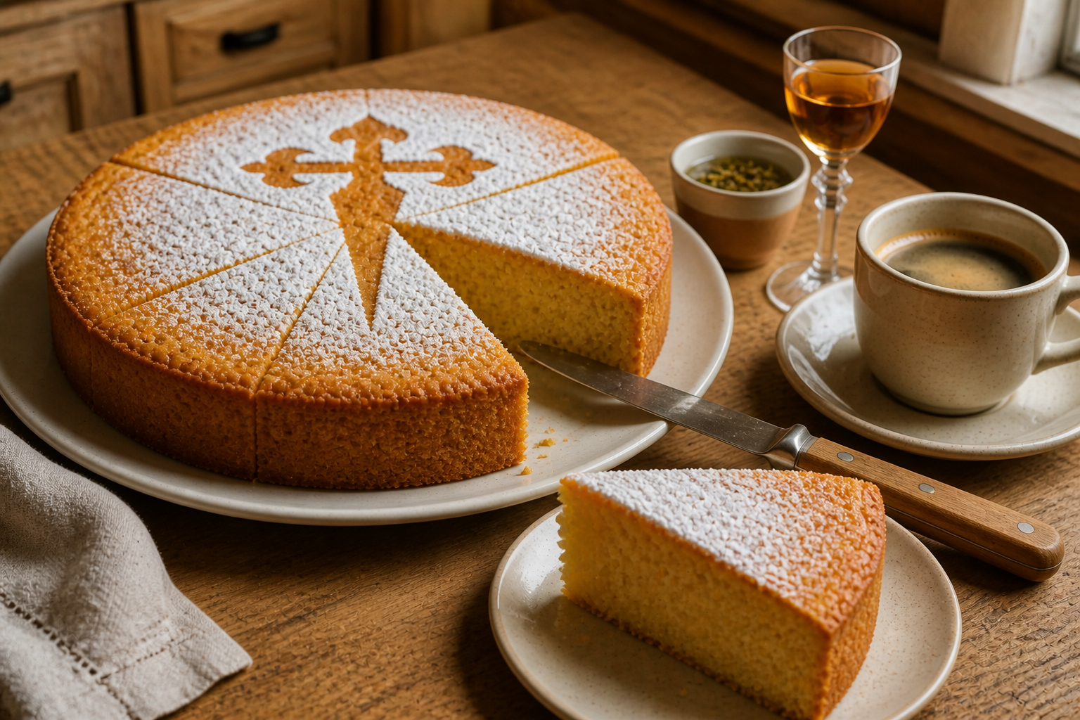 Cortar y servir para preparar Descubre cómo preparar Tarta De Santiago, receta típica de España