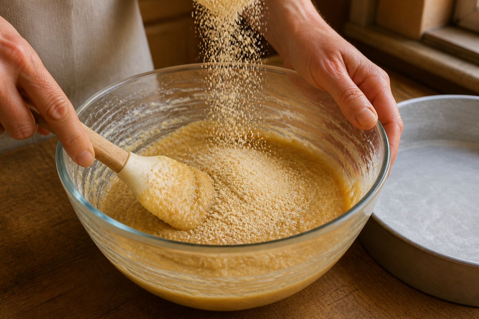 Incorporar la almendra para preparar Descubre cómo preparar Tarta De Santiago, receta típica de España