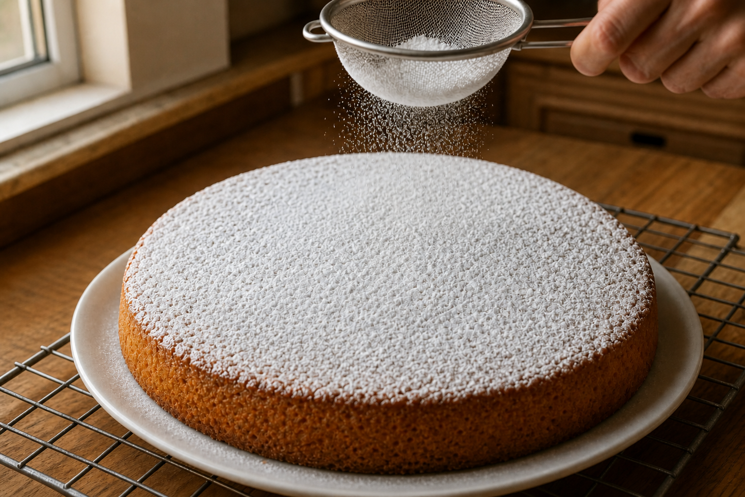 Espolvorear azúcar glas para preparar Descubre cómo preparar Tarta De Santiago, receta típica de España