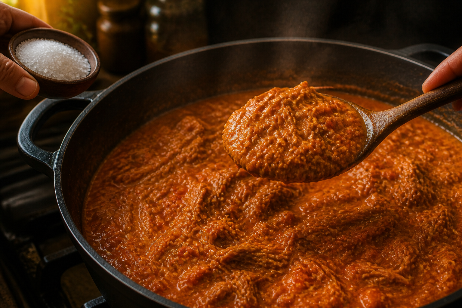 Ajustar la sazón para preparar Indio Viejo Nicaragüense: receta tradicional de Nicaragua