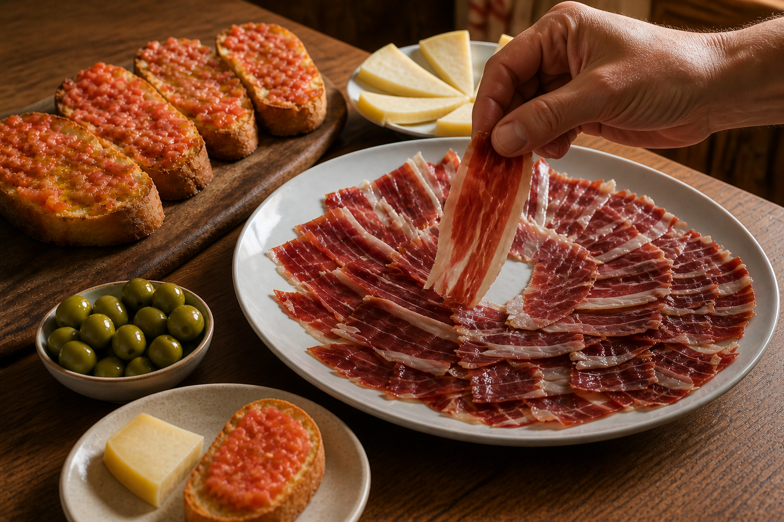 Servir la degustación para preparar Jamon Iberico: la auténtica receta de España