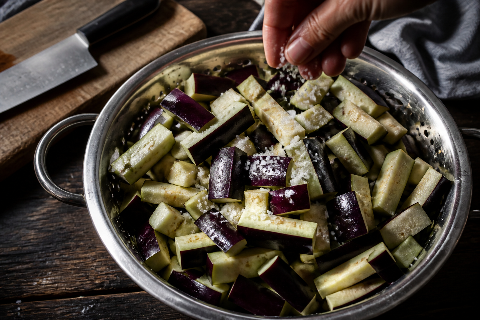 Salar la berenjena para preparar La mejor receta de Antipasto al estilo de Argentina
