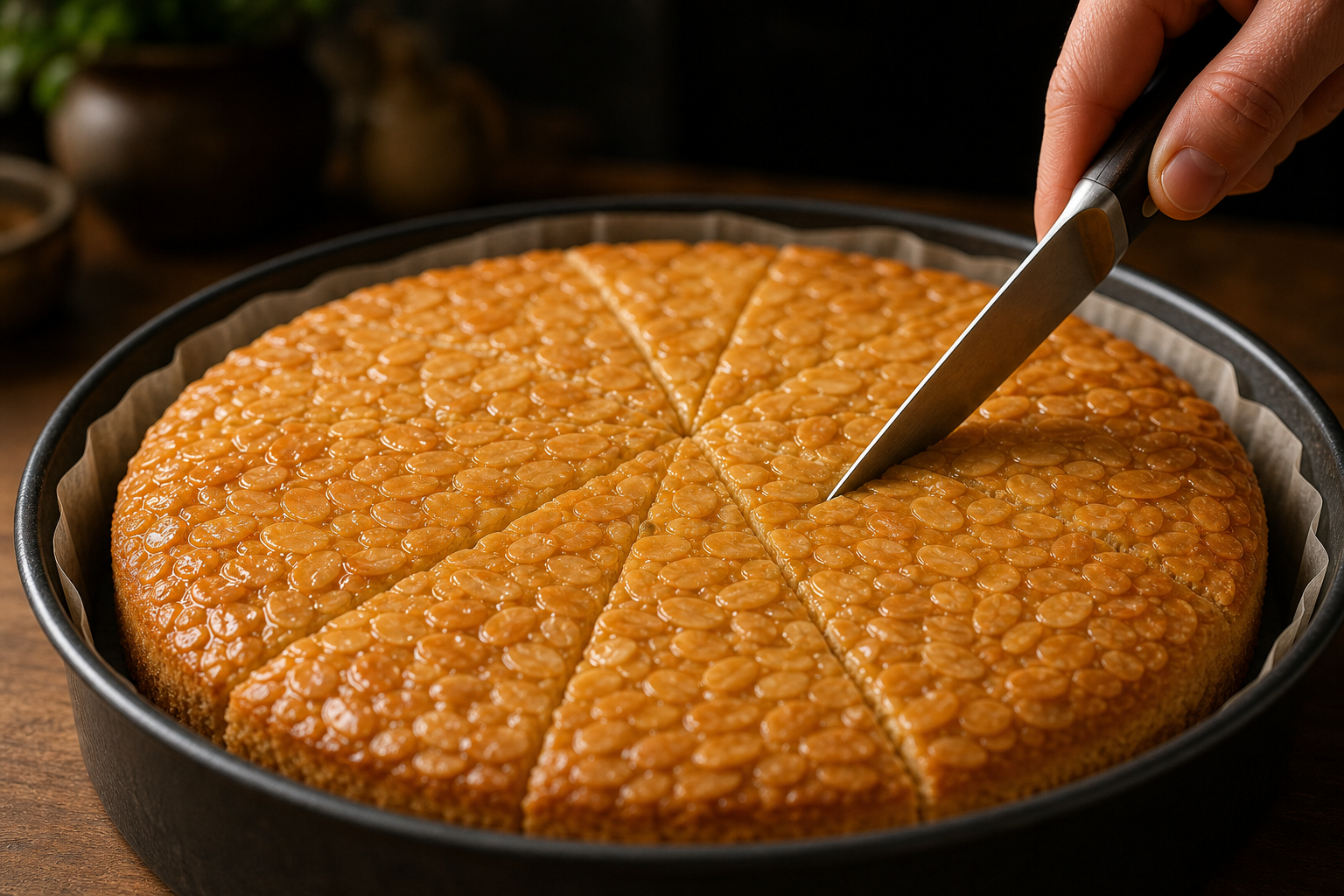 Marcar la cobertura para preparar The Best German Bienenstich Cake