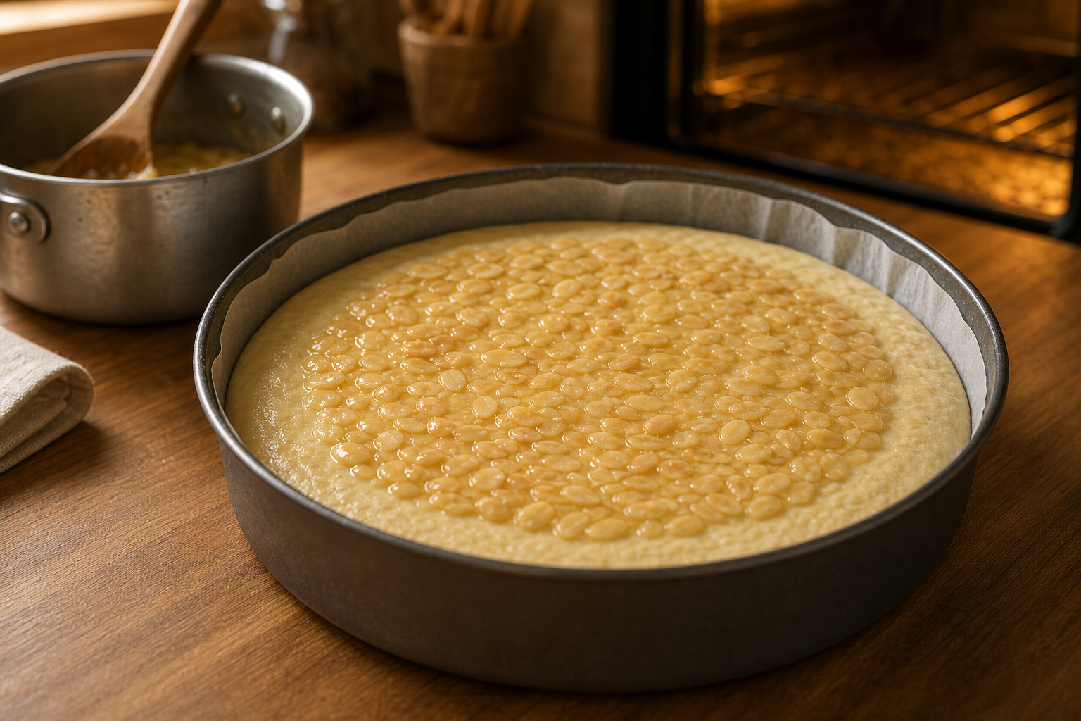 Reposar y precalentar para preparar The Best German Bienenstich Cake