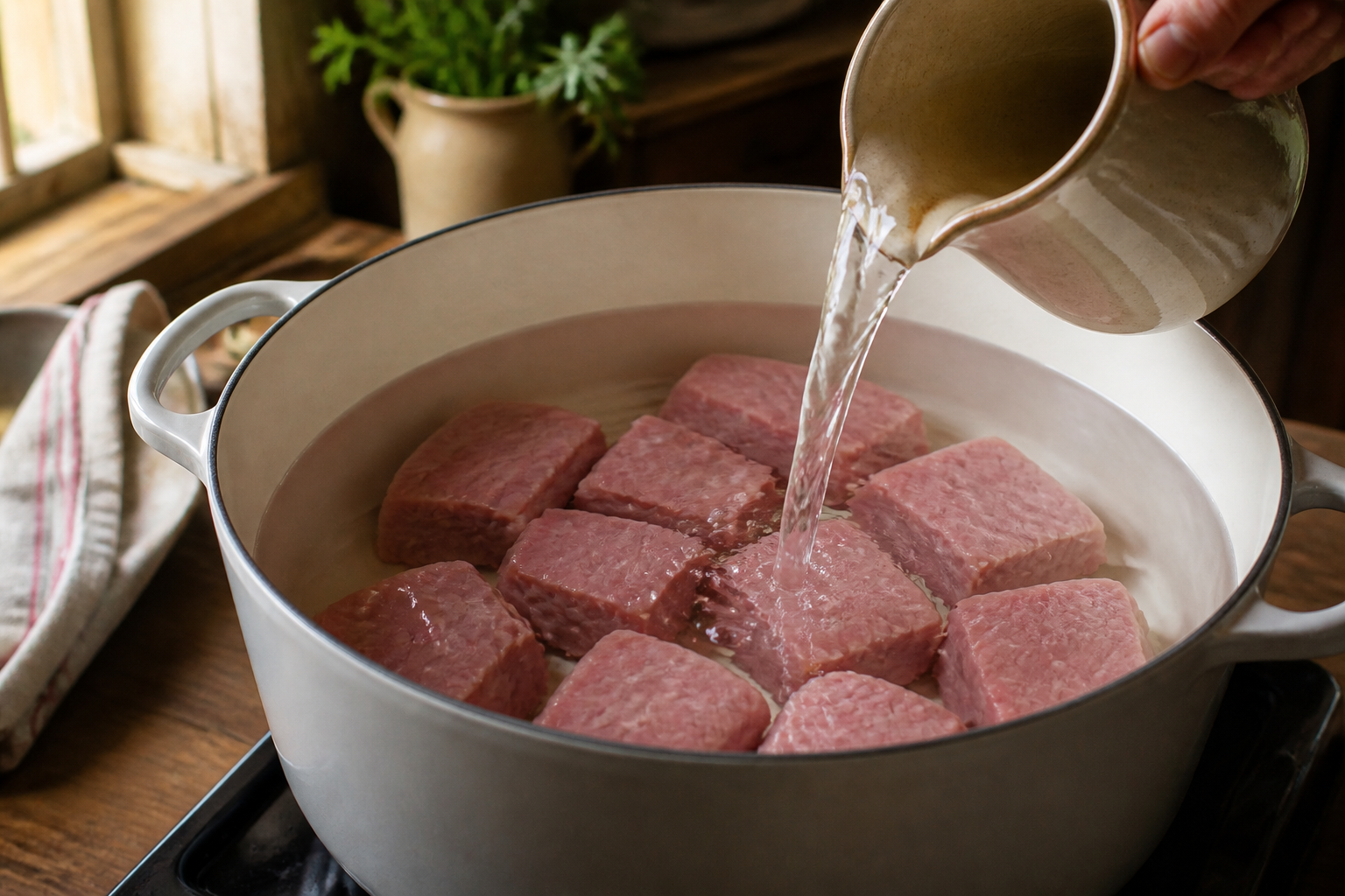 Iniciar la cocción para preparar La mejor receta de Blanquette De Veau al estilo de Francia