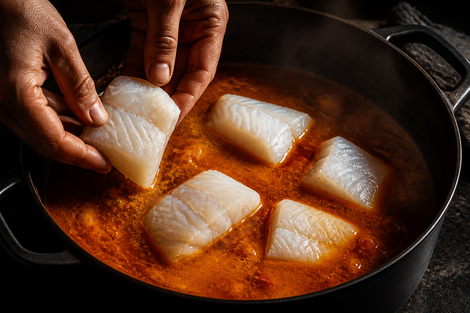 Cocinar el pescado para preparar La mejor receta de Bouillabaisse al estilo de Francia