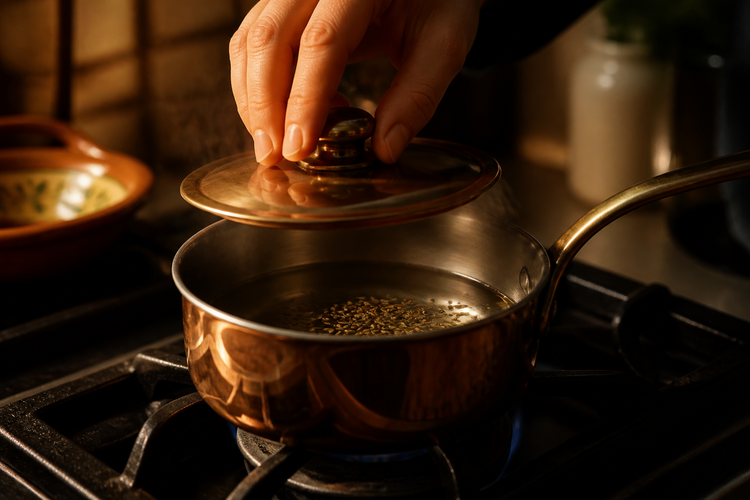 Preparar la infusión de anís para preparar La mejor receta de Pastillas Juanola al estilo de España