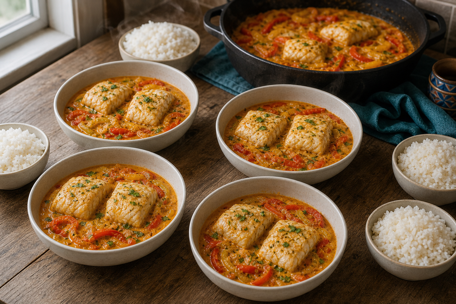 Reposar y servir para preparar Moqueca de pescado brasileña: receta bahiana paso a paso