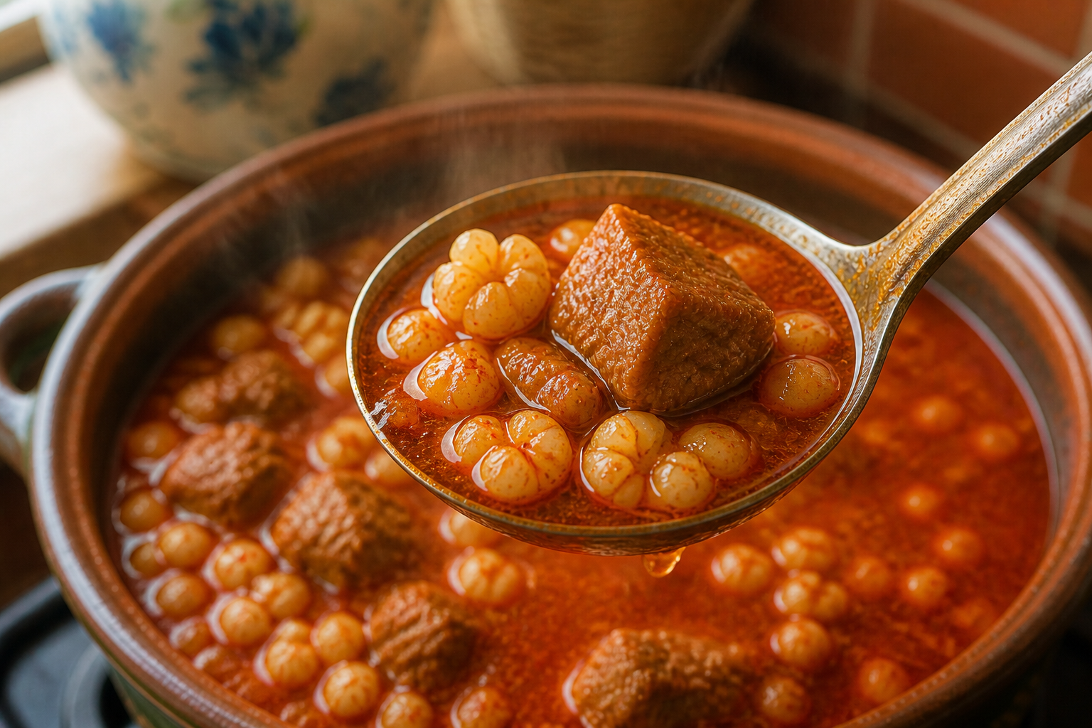 Ajustar la consistencia para preparar Pozole en Menos de una Hora - Receta Mexicana