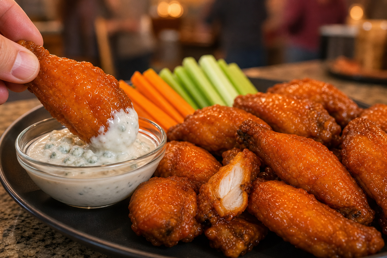 Servir inmediatamente para preparar Buffalo Wings