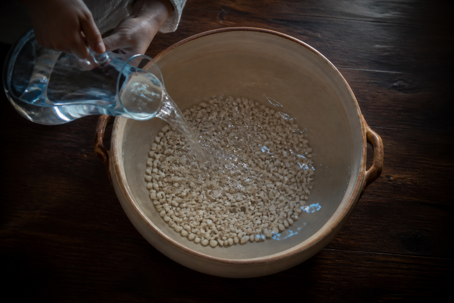 Remojar las fabes para preparar Prepara Fabada Asturiana, un clásico de España