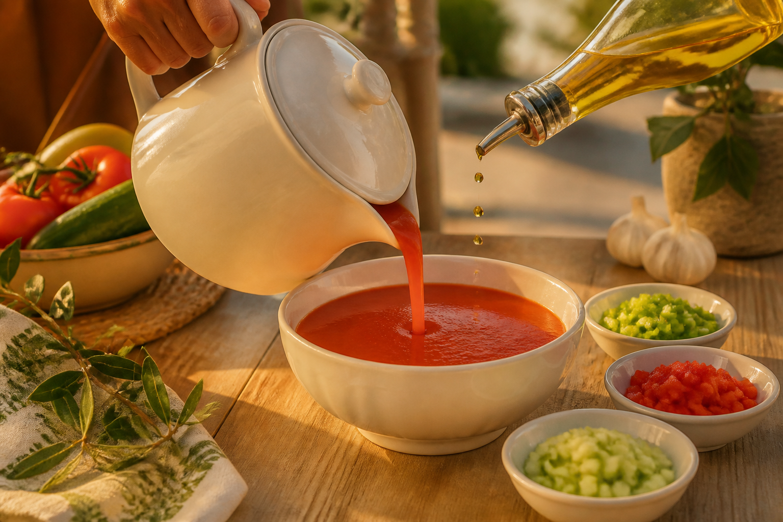 Servir bien frío para preparar Prepara Gazpacho, un clásico de España