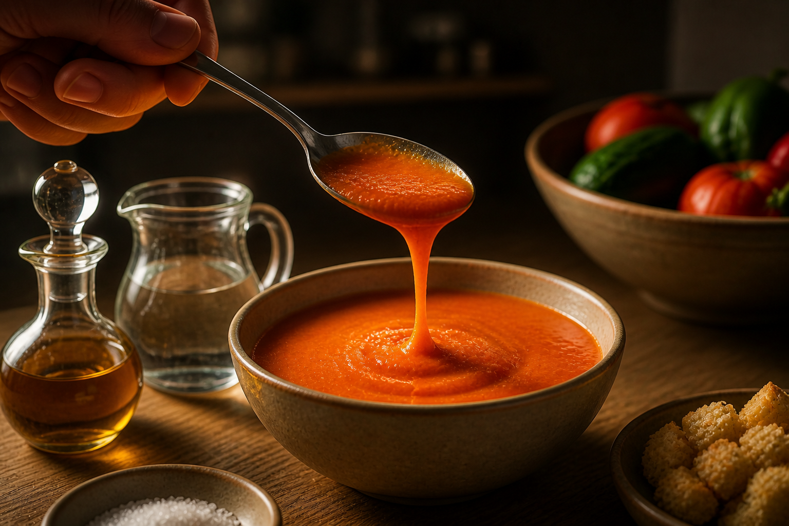 Ajustar el gazpacho para preparar Prepara Gazpacho, un clásico de España