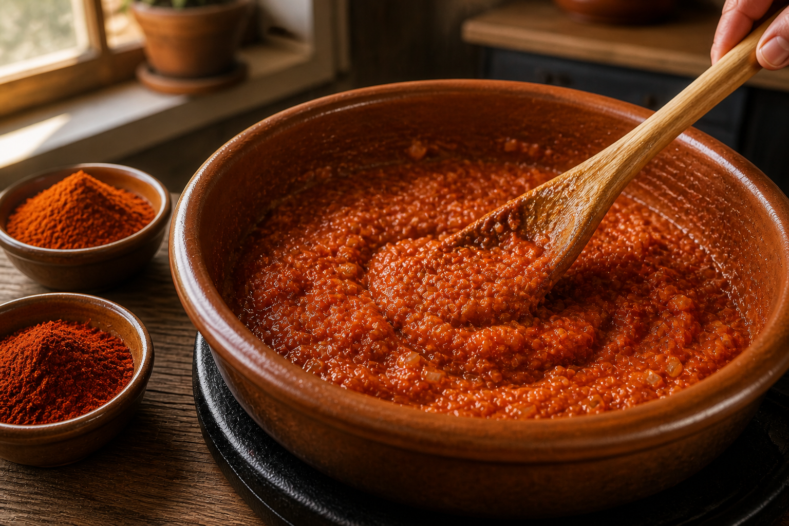 Incorporar harina y pimentón para preparar Prepara Patatas Bravas, un clásico de España